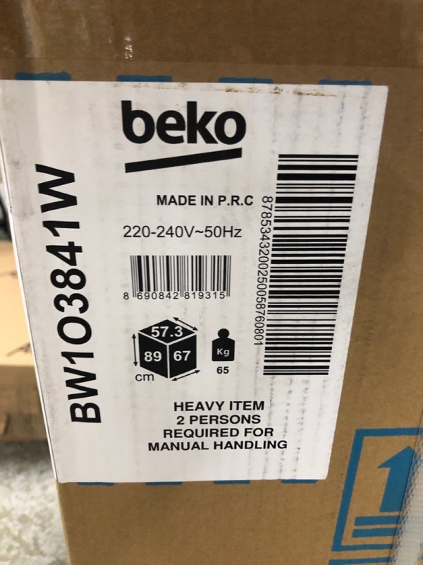 Lot 76  
            Nottingham SR1 - Delivery or Collection 

                
BEKO STEAMCURE 8KG WASHING MACHINE MODEL: DW1O3841W - ORIGINAL RRP.£229 (SEALED) - Image 4
