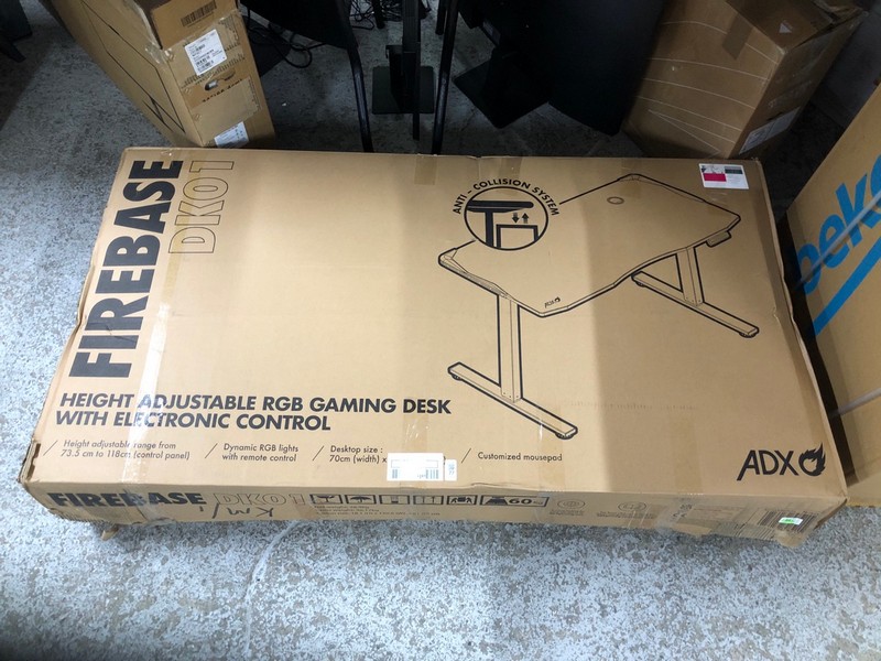 Lot 77  
            Nottingham SR1 - Delivery or Collection 

                
ADX FIREBASE DK01 HEIGHT ADJUSTABLE RGB GAMING DESK