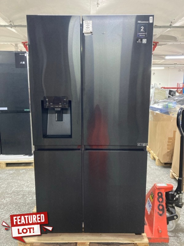 Lot 82  
            Nottingham SR1 - Delivery or Collection 

                
HISENSE AMERICAN FRIDGE FREEZER MODEL: RS818N4TFE - ORIGINAL RRP.£999
