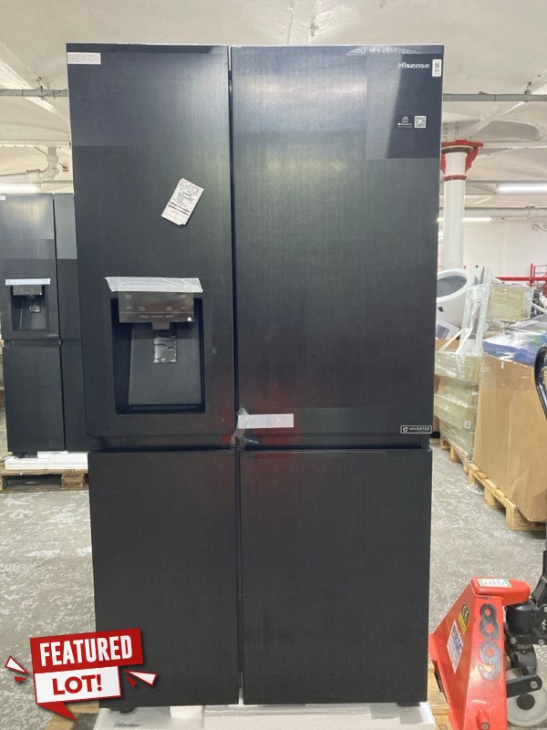 Lot 83  
            Nottingham SR1 - Delivery or Collection 

                
HISENSE AMERICAN FRIDGE FREEZER MODEL: RS818N4TFE - ORIGINAL RRP.£999