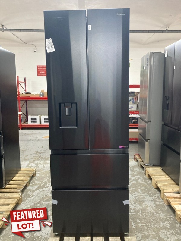 Lot 94  
            Nottingham SR1 - Delivery or Collection 

                
HISENSE AMERICAN STYLE FRIDGE FREEZER MODEL: RF632N4AFE - ORIGINAL RRP.£799