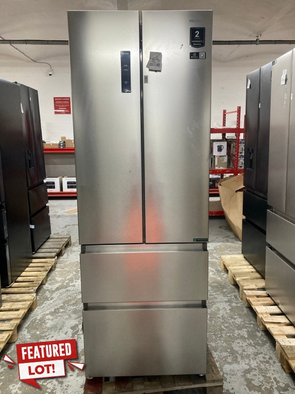 Lot 95  
            Nottingham SR1 - Delivery or Collection 

                
HISENSE AMERICAN STYLE FRIDGE FREEZER MODEL: RF632N4AIE1 - ORIGINAL RRP.£699