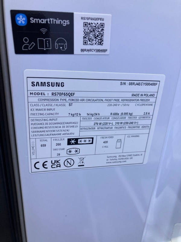 Lot 12  
            Nottingham SR8 - Delivery Or Collection 

                
SAMSUNG SERIES 6 AMERICAN SMART FRIDGE FREEZER. MODEL: RS70F65QEF. ORIGINAL RRP: ... - Image 3