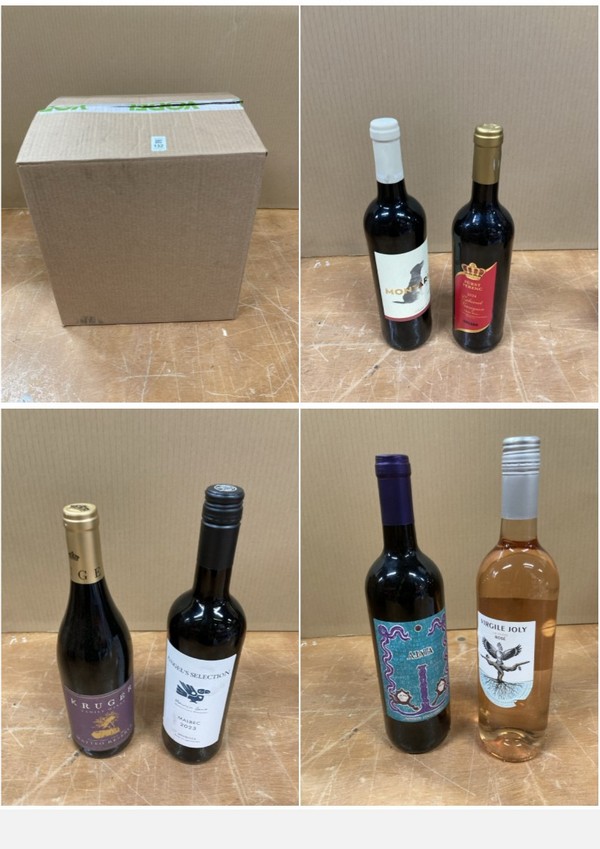 Lot 132  
            Nottingham SR8 - Collection Only 

                
QTY OF WINES  WINES TO INCLUDE CABERNET SAUVIGNON- 18+ ID REQUIRED  - COLLECTION ...
