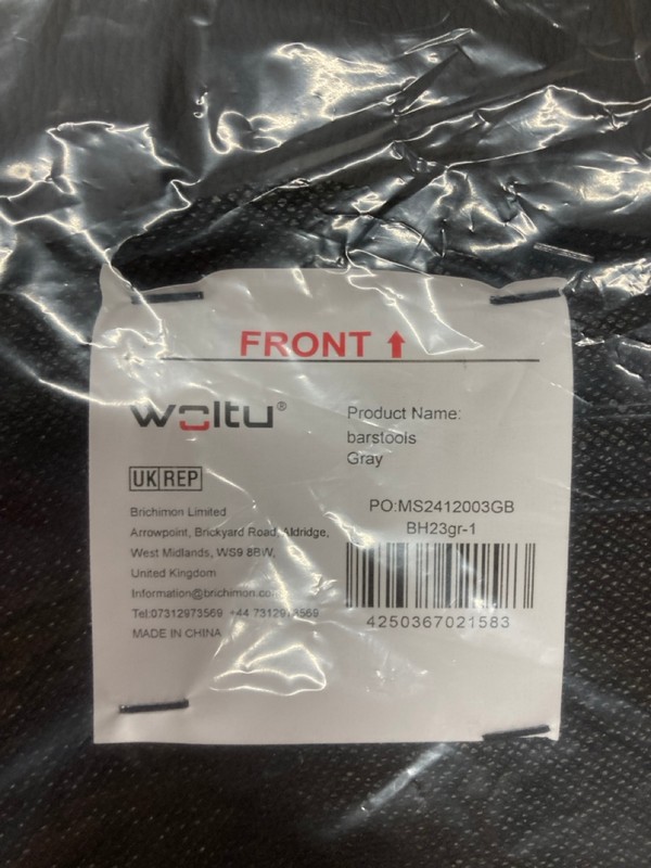 Lot 157  
            Nottingham SR8 - Delivery Or Collection 

                
WOLTU GREY BARSTOOL - Image 3