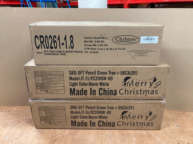 Lot 175  
            Nottingham SR8 - Delivery Or Collection 

                
3 X CHRISTMAS TREES