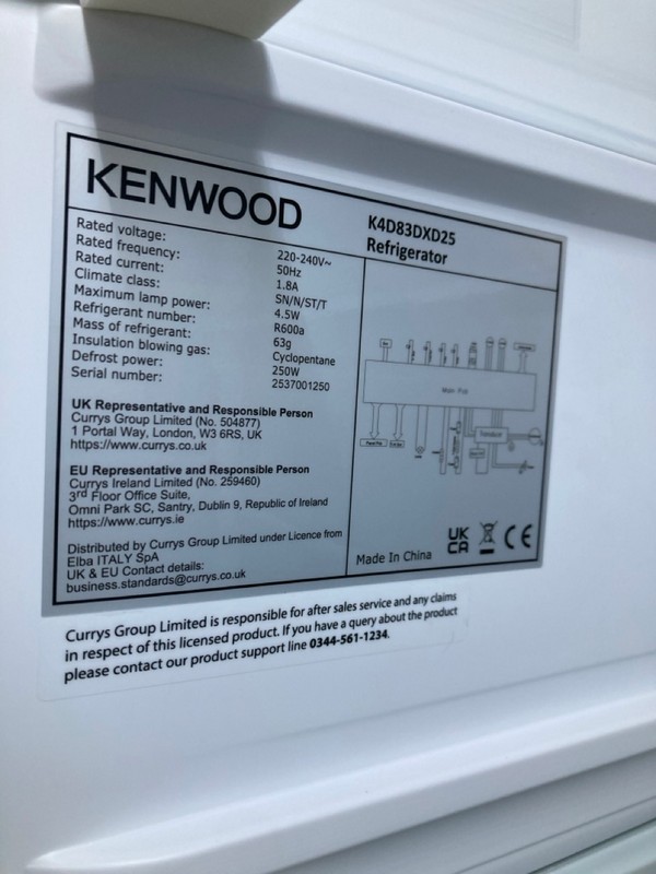 Lot 17  
            Nottingham SR8 - Delivery Or Collection 

                
KENWOOD FRIDGE FREEZER. MODEL: K4D83DXD25. ORIGINAL RRP: £679 - Image 3