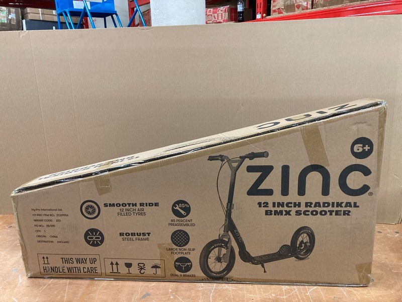 Lot 181  
            Nottingham SR8 - Delivery Or Collection 

                
ZINC 12" RADIKAL BMX SCOOTER