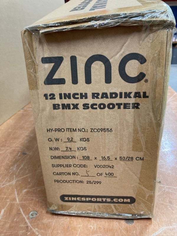 Lot 181  
            Nottingham SR8 - Delivery Or Collection 

                
ZINC 12" RADIKAL BMX SCOOTER