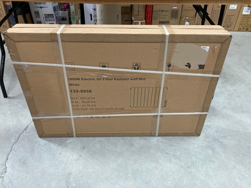 Lot 193  
            Nottingham SR8 - Delivery Or Collection 

                
1800W ELECTRIC OIL FILLED RADIATOR WITH WIFI