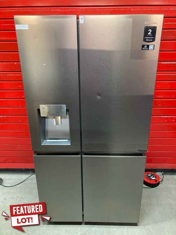 Lot 1  
            Nottingham SR8 - Delivery Or Collection 

                
HISENSE  AMERICAN SMART FRIDGE FREEZER. GREY STAINLESS STEEL. MODEL: RS818N4TIE. ...