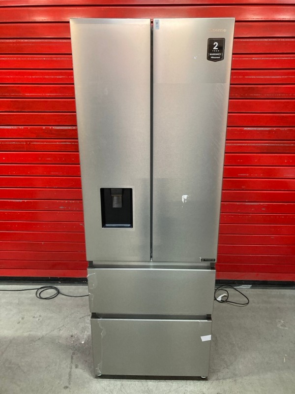 Lot 20  
            Nottingham SR8 - Delivery Or Collection 

                
HISENSE SLIM FRIDGE FREEZER. STAINLESS STEEL. MODEL: RF632N4WIE. ORIGINAL RRP: £699