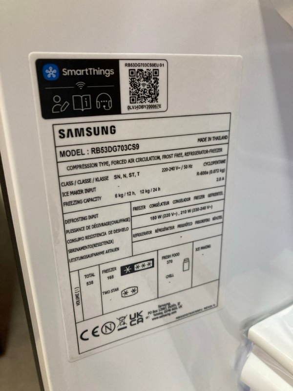 Lot 23  
            Nottingham SR8 - Delivery Or Collection 

                
SAMSUNG SERIES 8 SMART COMBI FRIDGE FREEZER. MODEL: RB53DG703CS9. ORIGINAL RRP: £...