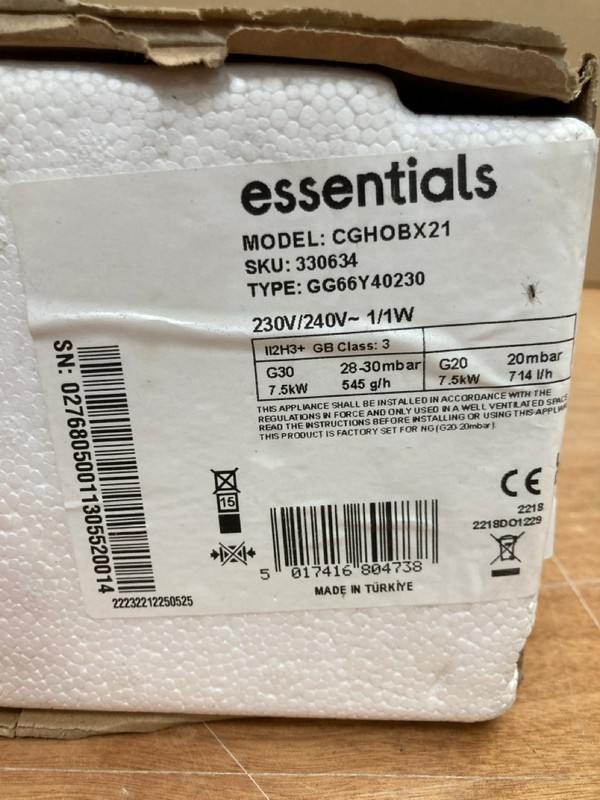 Lot 25  
            Nottingham SR8 - Delivery Or Collection 

                
ESSENTIALS GAS HOB. MODEL: CGHOBX21 - Image 2