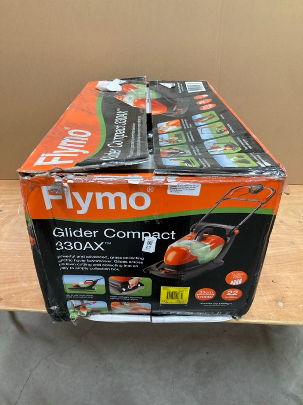 Lot 27  
            Nottingham SR8 - Delivery Or Collection 

                
FLYMO GLIDER COMPACT 330AX
