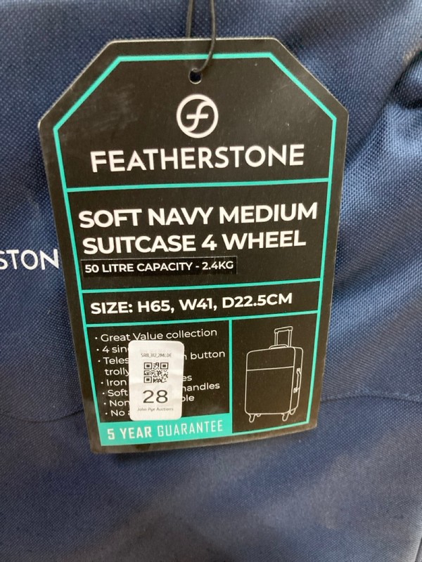 Lot 28  
            Nottingham SR8 - Delivery Or Collection 

                
FEATHERSTONE MEDIUM SUITCASE - Image 4