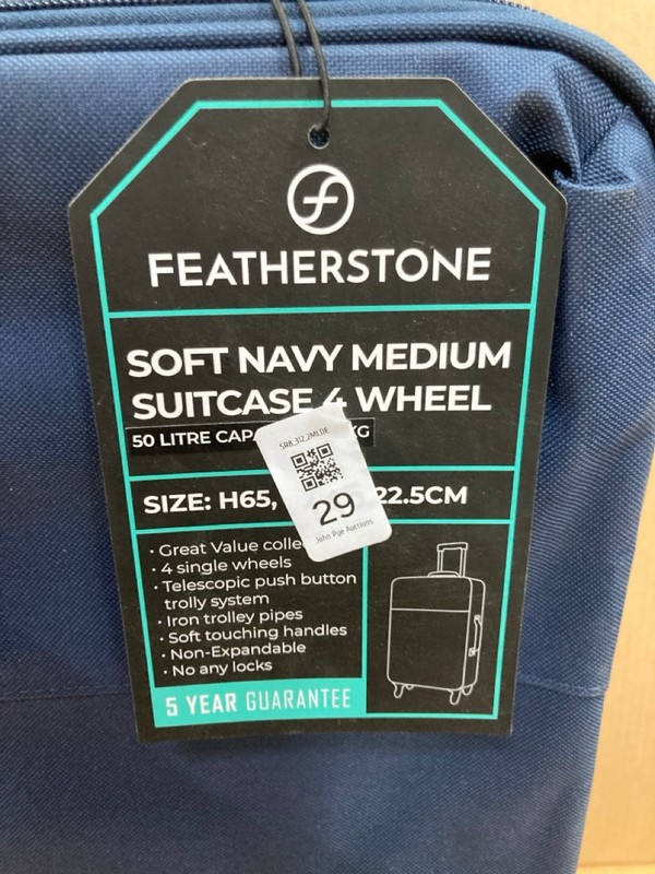 Lot 29  
            Nottingham SR8 - Delivery Or Collection 

                
FEATHERSTONE MEDIUM SUITCASE - Image 4