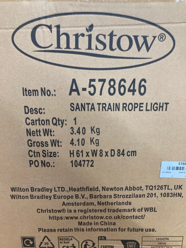 Lot 41  
            Nottingham SR8 - Delivery Or Collection 

                
SANTA TRAIN ROPE LIGHT - Image 2