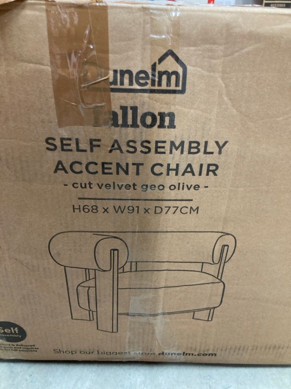 Lot 47  
            Nottingham SR8 - Delivery Or Collection 

                
DUNELM FALLON ACCENT CHAIR