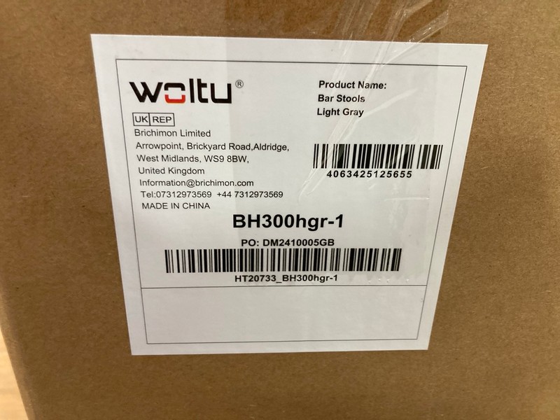 Lot 74  
            Nottingham SR8 - Delivery Or Collection 

                
WOLTU LIGHT GREY BARSTOOL - Image 3