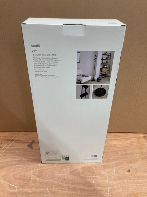 Lot 77  
            Nottingham SR8 - Delivery Or Collection 

                
DUNELM 2 LIGHT FLOOR LAMP