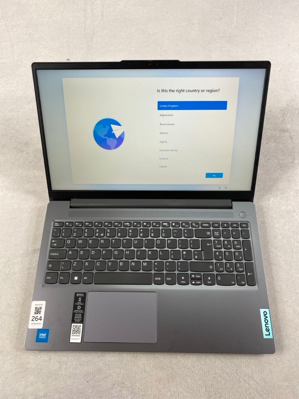 Lot 264  
            Nottingham Prem - Delivery Only 

                
LENOVO IDEAPAD SLIM 3 15IAN8 128GB LAPTOP. (WITH BOX & AC CHARGER). INTEL N100, 4...