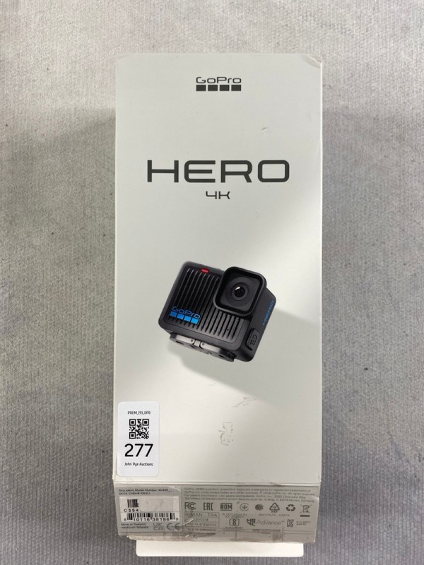 Lot 277  
            Nottingham Prem - Delivery Only 

                
GO PRO HERO ACTION CAMERA. (WITH BOX & ACCESSORIES)  [JPTN48663]