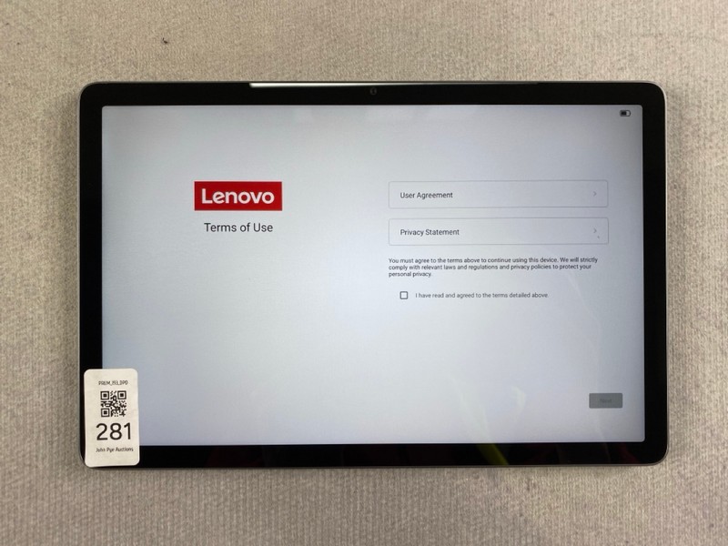Lot 281  
            Nottingham Prem - Delivery Only 

                
LENOVO TAB WITH CLEAR CASE  TABLET WITH WIFI. (WITH BOX & ACCESSORIES)  [JPTN48662]
