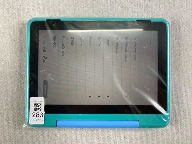 Lot 283  
            Nottingham Prem - Delivery Only 

                
FIRE HD 8 KIDS PRO  TABLET WITH WIFI. (WITH BOX & ACCESSORIES)  [JPTN48660]