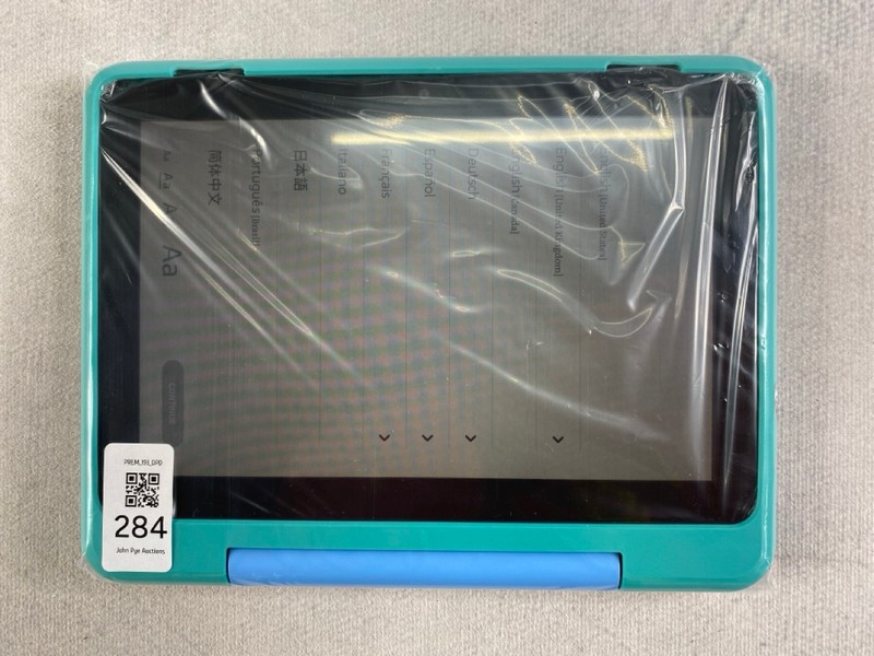Lot 284  
            Nottingham Prem - Delivery Only 

                
FIRE HD 8 KIDS PRO  TABLET WITH WIFI. (WITH BOX & ACCESSORIES)  [JPTN48659]