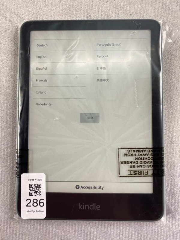 Lot 286  
            Nottingham Prem - Delivery Only 

                
KINDLE PAPERWHITE (SIGNATURE EDITION)  TABLET WITH WIFI: MODEL NO SA569P  [JPTN48...