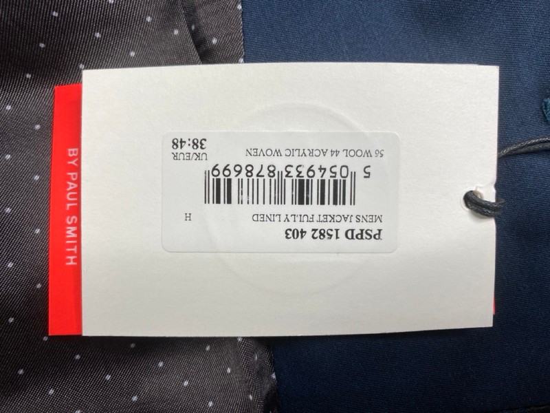 Lot 3  
            Nottingham Prem - Delivery Only 

                
PAUL SMITH MENS BUTTON JACKET.SIZE 38/48 - Image 4