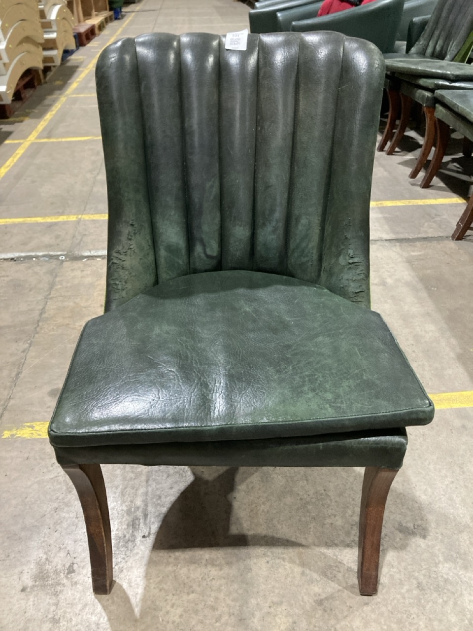 Lot 191  
            Birmingham - Collection Only 

                
GREEN WINCHESTER LEATHER CHAIR (JOHN DUFF)