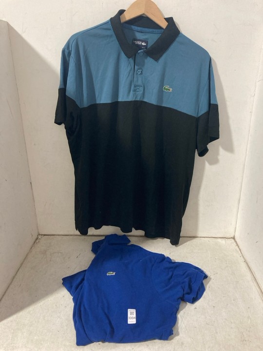 Lot 1004  
            Marchington SR15 - Parcel Delivery Only 

                
LACOSTE POLO SHIRT IN BLUE SIZE 2XL RRP £95 TO INCLUDE LACOSTE SPORT SHIRT IN BLU...
