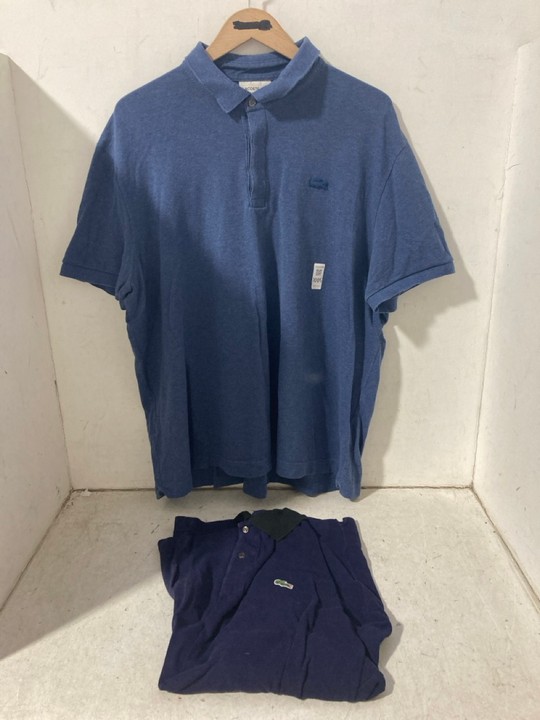 Lot 1005  
            Marchington SR15 - Parcel Delivery Only 

                
LACOSTE POLO SHIRT IN BLUE SIZE 3XL RRP £95 TO INCLUDE LACOSTE POLO SHIRT 4XL: LO...