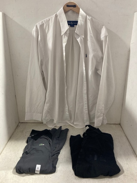 Lot 1007  
            Marchington SR15 - Parcel Delivery Only 

                
RALPH LAUREN WHITE COTTON SHIRT SIZE 17 - 34 TO INCLUDE 2X LACOSTE POLO SHIRTS SI...