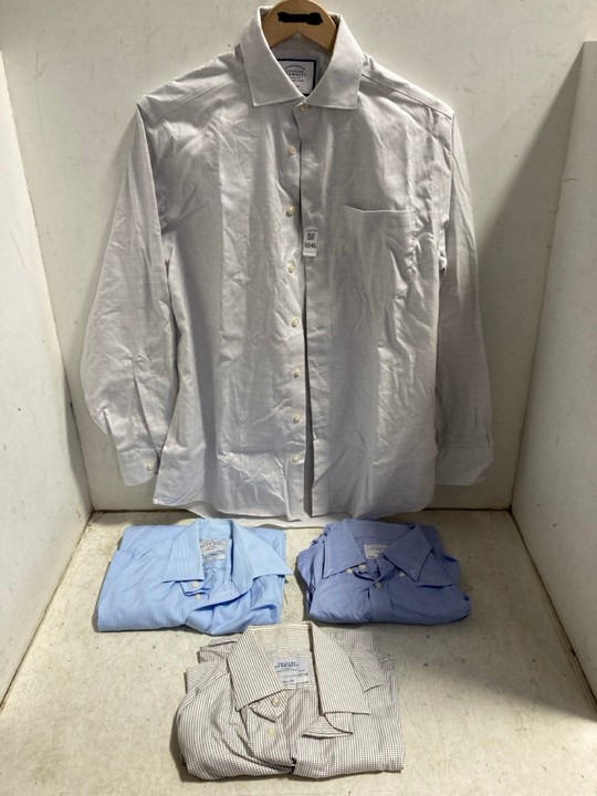 Lot 1046  
            Marchington SR15 - Parcel Delivery Only 

                
4 X ASSORTED CHARLES TYRWHITT SHIRTS TO INCLUDE SHIRT IN WHITE - SIZE 15/33": LOC...