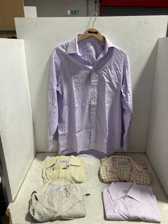 Lot 1051  
            Marchington SR15 - Parcel Delivery Only 

                
4 X ASSORTED CHARLES TYRWHITT SHIRTS TO INCLUDE SHIRT IN CHECKERED CREAM/GREY - S...