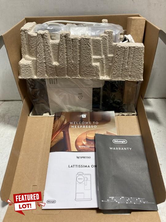 Lot 1056  
            Marchington SR15 - Parcel Delivery Only 

                
NESPRESSO LATTISSIMA ONE POD COFFEE MACHINE IN WHITE - ORIGINAL RRP £259: LOCATIO...