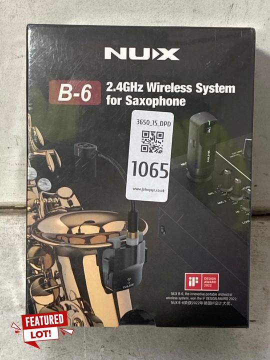 Lot 1065  
            Marchington SR15 - Parcel Delivery Only 

                
NUX B6 2.4GHZ WIRELESS SYSTEM FOR SAXOPHONE - ORIGINAL RRP £149: LOCATION - BR3