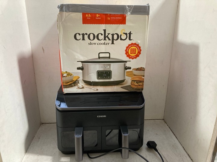 Lot 1140  
            Marchington SR15 - Parcel Delivery Only 

                
COSORI DUAL BASKET 8.5L AIR FRYER TO INCLUDE CROCKPOT SLOW COOKER - COMBINED RRP ...