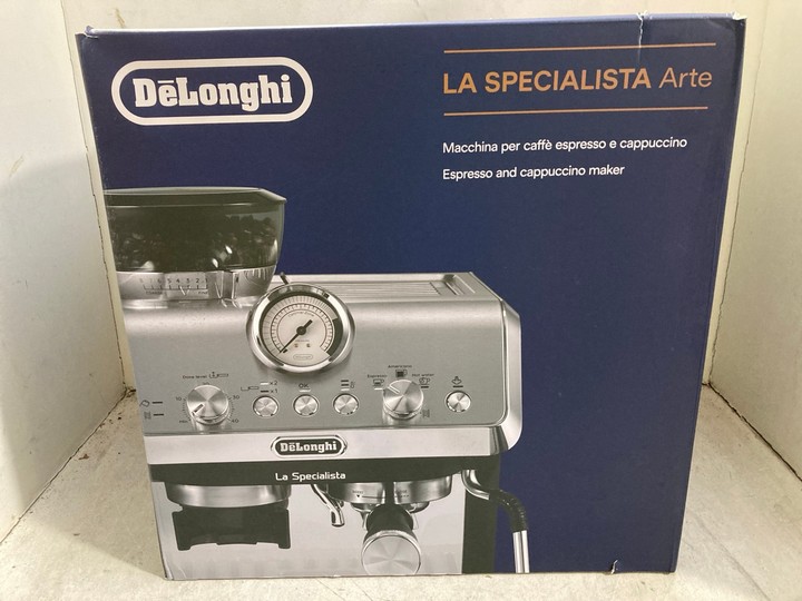 Lot 1171  
            Marchington SR15 - Parcel Delivery Only 

                
DELONGHI LA SPECIALISTA ARTE MANUAL BEAN TO CUP COFFEE MACHINE - ORIGINAL RRP £34...