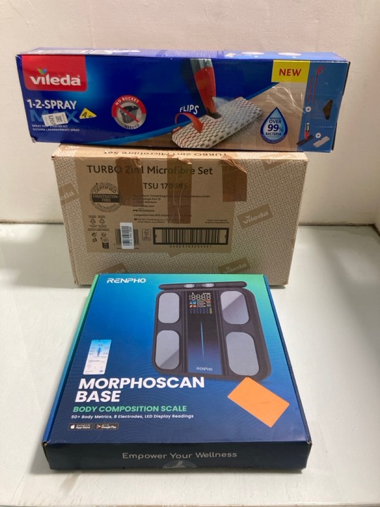 Lot 1207  
            Marchington SR15 - Parcel Delivery Only 

                
3 X ASSORTED ITEMS TO INCLUDE RENPHO MORPHOSCAN BASE BODY COMPOSITION SCALE: LOCA...