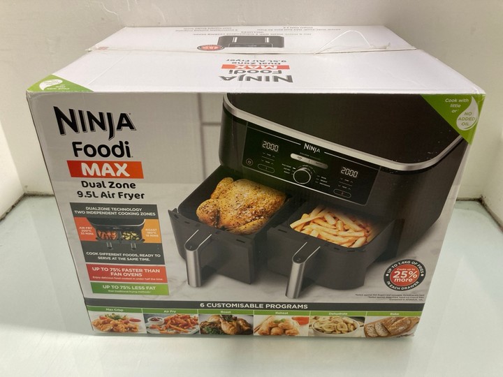 Lot 1236  
            Marchington SR15 - Parcel Delivery Only 

                
NINJA FOODI MAX DUAL ZONE 9.5L AIR FRYER ORIGINAL RRP: £230: LOCATION - BR13