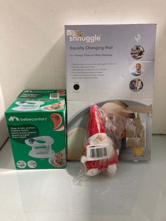 Lot 1243  
            Marchington SR15 - Parcel Delivery Only 

                
3 X ASSORTED ITEMS TO INCLUDE BEBE CONFORT SWIVEL BATH SEAT: LOCATION - BR14