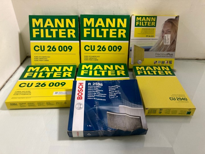 Lot 1245  
            Marchington SR15 - Parcel Delivery Only 

                
QTY OF ASSORTED VEHICLE FILTERS TO INCLUDE MANN FILTER PART NO: CU 26 009: LOCATI...