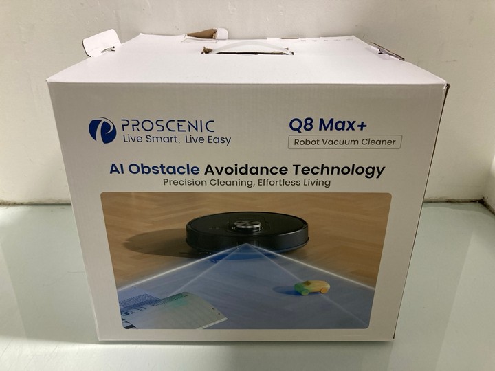 Lot 1252  
            Marchington SR15 - Parcel Delivery Only 

                
PROSENIC Q8 MAX+ ROBOT VACUUM CLEANER MODEL: Q8MAX+ ORIGINAL RRP: £210: LOCATION ...