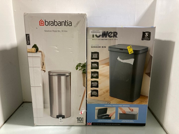 Lot 1253  
            Marchington SR15 - Parcel Delivery Only 

                
BRABANTIA NEWICON PEDAL BIN 30 LITRE TO INCLUDE TOWER 50 LITRE SENSOR BIN: LOCATI...
