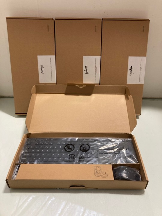 Lot 1256  
            Marchington SR15 - Parcel Delivery Only 

                
4 X FULL SIZED WIRELESS KEYBOARD & MOUSE COMBO: LOCATION - BR15