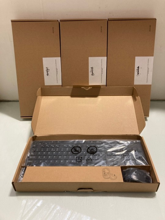 Lot 1257  
            Marchington SR15 - Parcel Delivery Only 

                
4 X FULL SIZED WIRELESS KEYBOARD & MOUSE COMBO: LOCATION - BR15
